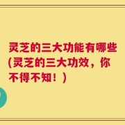 灵芝的三大功能有哪些(灵芝的三大功效，你不得不知！)