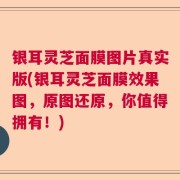 银耳灵芝面膜图片真实版(银耳灵芝面膜效果图，原图还原，你值得拥有！)