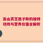 嵩山灵芝孢子粉的独特功效与营养价值全解析