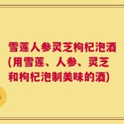 雪莲人参灵芝枸杞泡酒(用雪莲、人参、灵芝和枸杞泡制美味的酒)