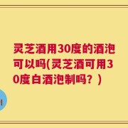 灵芝酒用30度的酒泡可以吗(灵芝酒可用30度白酒泡制吗？)