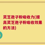 灵芝孢子粉吸收力(提高灵芝孢子粉吸收效果的方法)