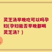 灵芝汤早晚吃可以吗孕妇(孕妇能否早晚都喝灵芝汤？)