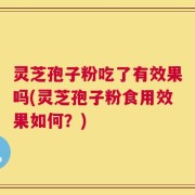 灵芝孢子粉吃了有效果吗(灵芝孢子粉食用效果如何？)
