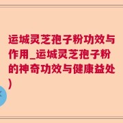 运城灵芝孢子粉功效与作用_运城灵芝孢子粉的神奇功效与健康益处)