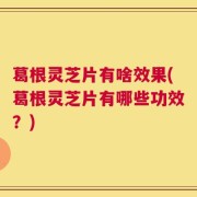 葛根灵芝片有啥效果(葛根灵芝片有哪些功效？)