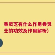 香灵芝有什么作用香灵芝的功效及作用解析)