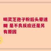 喝灵芝孢子粉后头晕迷糊 是不良反应还是另有原因