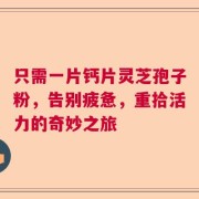 只需一片钙片灵芝孢子粉，告别疲惫，重拾活力的奇妙之旅
