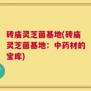 砖庙灵芝菌基地(砖庙灵芝菌基地：中药材的宝库)
