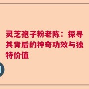 灵芝孢子粉老陈：探寻其背后的神奇功效与独特价值