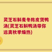 灵芝石斛麦冬陈皮煲鸭汤(灵芝石斛鸭汤带你远离秋季燥热)