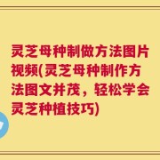 灵芝母种制做方法图片视频(灵芝母种制作方法图文并茂，轻松学会灵芝种植技巧)