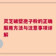 灵芝破壁孢子粉的正确服用方法与注意事项详解