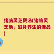 猪脑灵芝煲汤(猪脑灵芝汤，滋补养生的佳品)