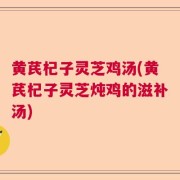黄芪杞子灵芝鸡汤(黄芪杞子灵芝炖鸡的滋补汤)