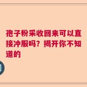 孢子粉采收回来可以直接冲服吗？揭开你不知道的
