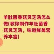 羊肚菌香菇灵芝汤怎么做(教你制作羊肚菌香菇灵芝汤，味道鲜美营养丰富)