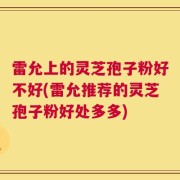 雷允上的灵芝孢子粉好不好(雷允推荐的灵芝孢子粉好处多多)