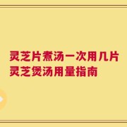 灵芝片煮汤一次用几片灵芝煲汤用量指南