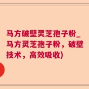 马方破壁灵芝孢子粉_马方灵芝孢子粉，破壁技术，高效吸收)