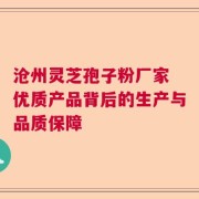 沧州灵芝孢子粉厂家 优质产品背后的生产与品质保障