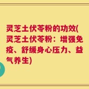 灵芝土伏苓粉的功效(灵芝土伏苓粉：增强免疫、舒缓身心压力、益气养生)