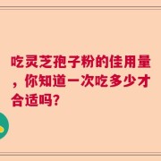 吃灵芝孢子粉的佳用量，你知道一次吃多少才合适吗？