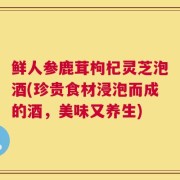 鲜人参鹿茸枸杞灵芝泡酒(珍贵食材浸泡而成的酒，美味又养生)