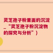 灵芝孢子粉里面的沉淀_“灵芝孢子粉沉淀物的探究与分析”)