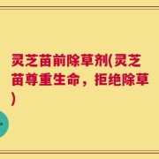 灵芝苗前除草剂(灵芝苗尊重生命，拒绝除草)