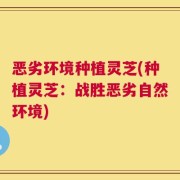 恶劣环境种植灵芝(种植灵芝：战胜恶劣自然环境)