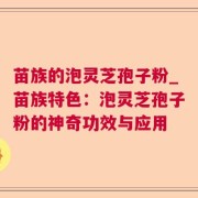 苗族的泡灵芝孢子粉_苗族特色：泡灵芝孢子粉的神奇功效与应用