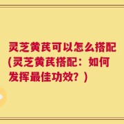 灵芝黄芪可以怎么搭配(灵芝黄芪搭配：如何发挥最佳功效？)