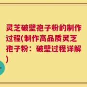 灵芝破壁孢子粉的制作过程(制作高品质灵芝孢子粉：破壁过程详解)
