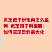 灵芝孢子粉招商怎么盈利_灵芝孢子粉招商：如何实现盈利最大化