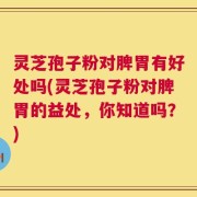 灵芝孢子粉对脾胃有好处吗(灵芝孢子粉对脾胃的益处，你知道吗？)