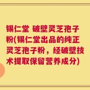 锡仁堂 破壁灵芝孢子粉(锡仁堂出品的纯正灵芝孢子粉，经破壁技术提取保留营养成分)