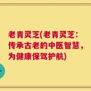 老青灵芝(老青灵芝：传承古老的中医智慧，为健康保驾护航)