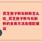灵芝孢子粉石斛粉怎么吃_灵芝孢子粉与石斛粉的食用方法及搭配建议