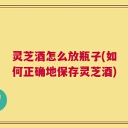 灵芝酒怎么放瓶子(如何正确地保存灵芝酒)