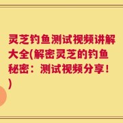 灵芝钓鱼测试视频讲解大全(解密灵芝的钓鱼秘密：测试视频分享！)