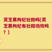 灵芝黑枸杞壮阳吗(灵芝黑枸杞有壮阳功效吗？)