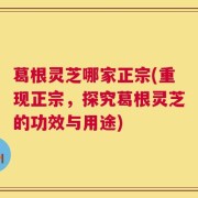 葛根灵芝哪家正宗(重现正宗，探究葛根灵芝的功效与用途)