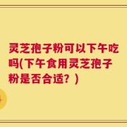 灵芝孢子粉可以下午吃吗(下午食用灵芝孢子粉是否合适？)