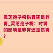 灵芝孢子粉伤胃还是养胃_灵芝孢子粉：对胃的影响是养胃还是伤胃？