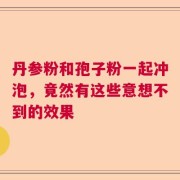 丹参粉和孢子粉一起冲泡，竟然有这些意想不到的效果