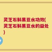 灵芝石斛黑豆水功效(灵芝石斛黑豆水的益处)
