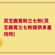 灵芝鹿茸粉三七粉(灵芝鹿茸三七粉提供多重功效)