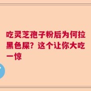 吃灵芝孢子粉后为何拉黑色屎？这个让你大吃一惊